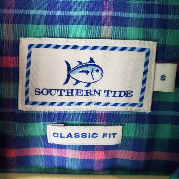 Southern Tide Mens Multicolor Classic Fit Plaid Button Down Shirt Top Size Small - Picture 3 of 7